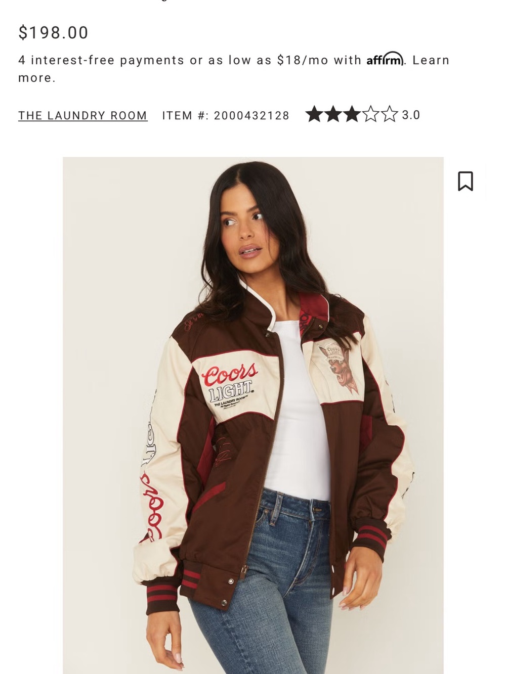 The Laundry Room Coors Light Patchwork Varsity Jacket - Cream, Brown & Red